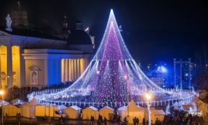 самая красивая елка, самая красивая елка в Европе, куда поехать на выходные, елка в Вильнюсе, достопримечательности Вильнюса