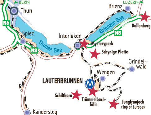 Lauterbrunnen Valley Map