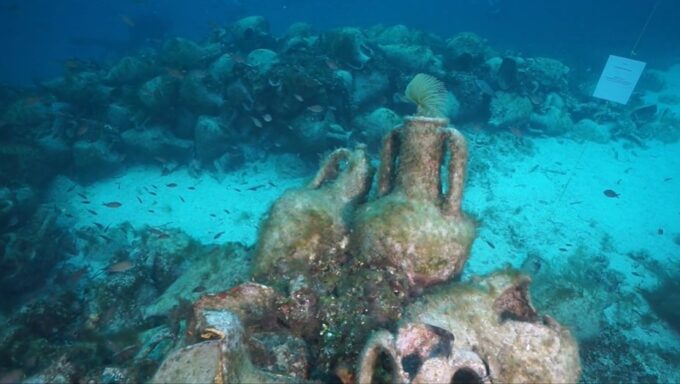 первый в мире подводный музей в Греции, подводный музей в Греции, корабль затонул остров Алонисос